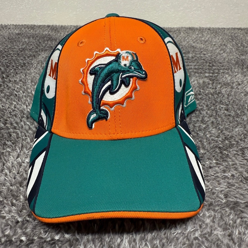 Reebok Miami Dolphins NFL‎ Baseball Hat Fitted Equipment Teal Orange OSFA